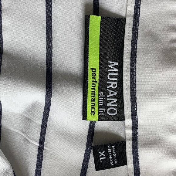 Murano Long Sleeve Slim Fit Button Up Shirt Men Size XL Striped Cotton Blend - Picture 16 of 16